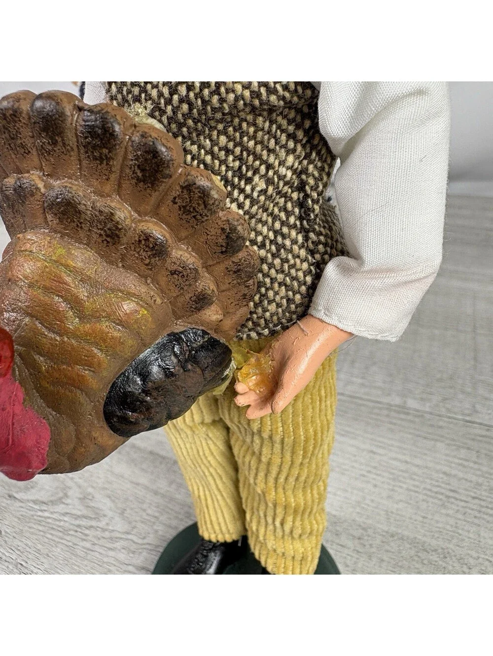 Vintage Thanksgiving Pilgrim Boy Girl Dolls Turkey Flowers 10” Pair
